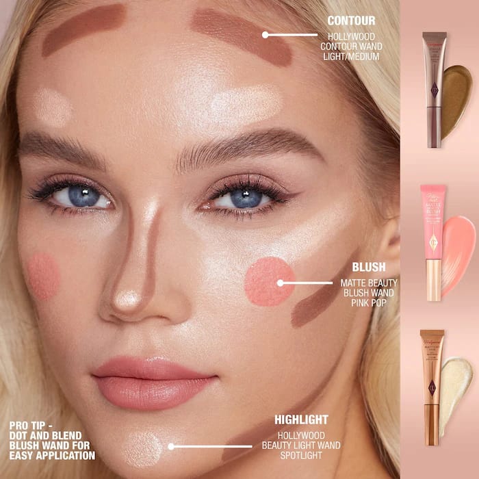 Charlotte Tilbury Matte Beauty Blush Wand – Pillow Talk